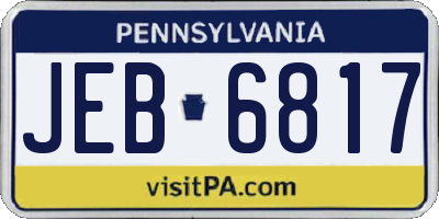 PA license plate JEB6817