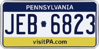 PA license plate JEB6823