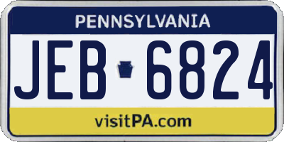 PA license plate JEB6824