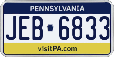 PA license plate JEB6833