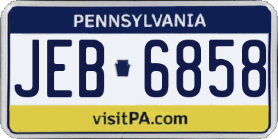 PA license plate JEB6858