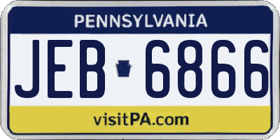 PA license plate JEB6866