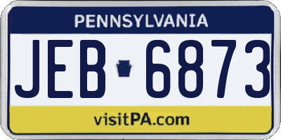 PA license plate JEB6873
