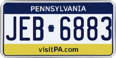 PA license plate JEB6883