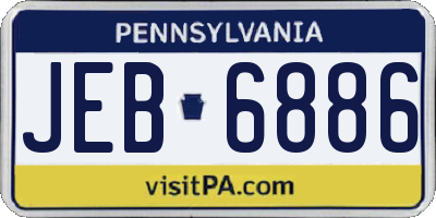 PA license plate JEB6886