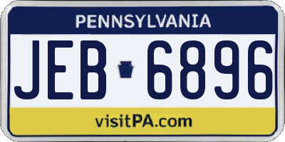 PA license plate JEB6896