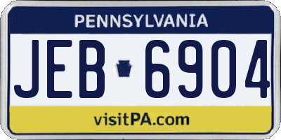 PA license plate JEB6904