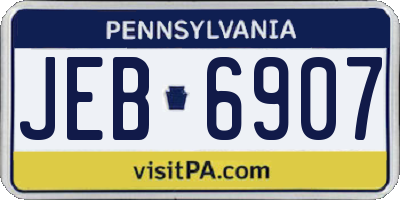 PA license plate JEB6907