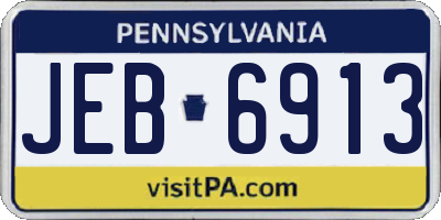 PA license plate JEB6913