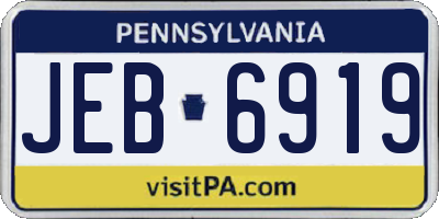 PA license plate JEB6919