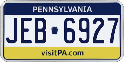 PA license plate JEB6927