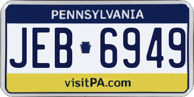 PA license plate JEB6949