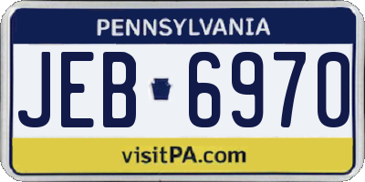 PA license plate JEB6970