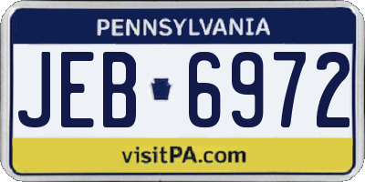 PA license plate JEB6972