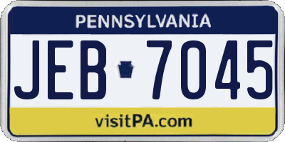 PA license plate JEB7045