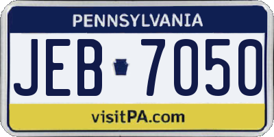 PA license plate JEB7050