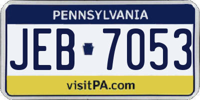 PA license plate JEB7053