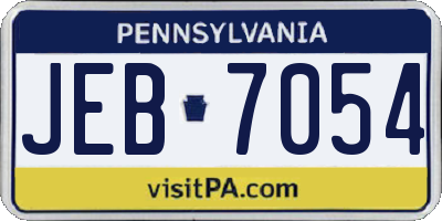 PA license plate JEB7054