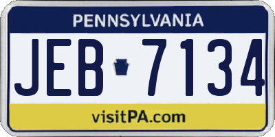 PA license plate JEB7134