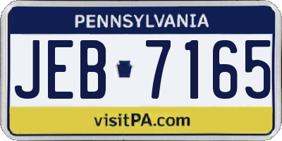 PA license plate JEB7165