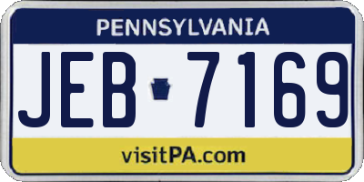PA license plate JEB7169