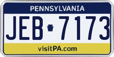 PA license plate JEB7173