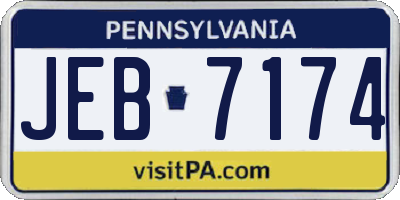 PA license plate JEB7174