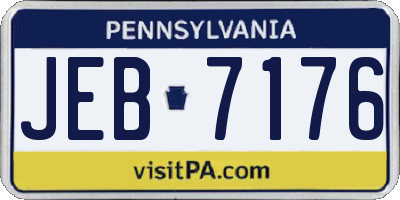 PA license plate JEB7176