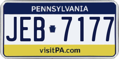 PA license plate JEB7177