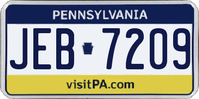PA license plate JEB7209