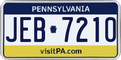 PA license plate JEB7210