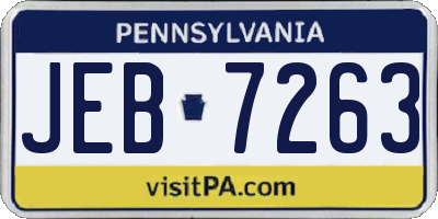 PA license plate JEB7263