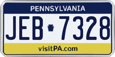 PA license plate JEB7328