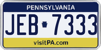PA license plate JEB7333