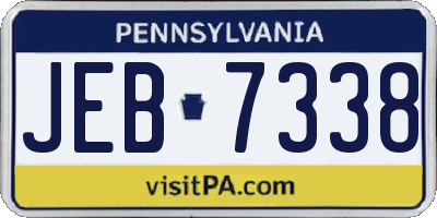 PA license plate JEB7338