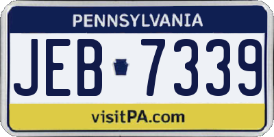 PA license plate JEB7339