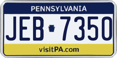 PA license plate JEB7350