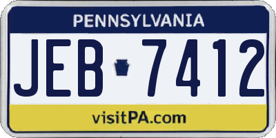 PA license plate JEB7412