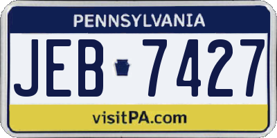 PA license plate JEB7427