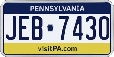 PA license plate JEB7430