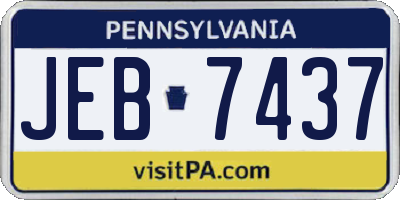 PA license plate JEB7437
