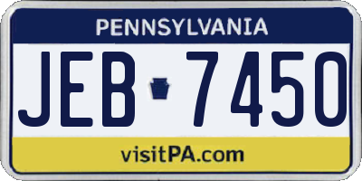 PA license plate JEB7450