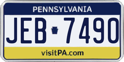 PA license plate JEB7490