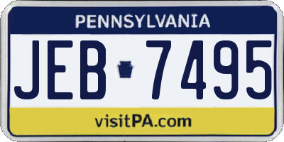 PA license plate JEB7495
