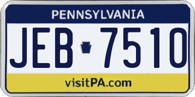 PA license plate JEB7510