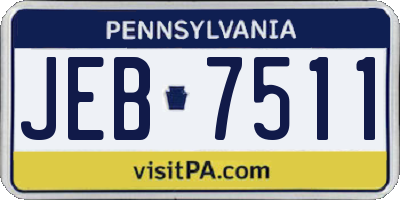 PA license plate JEB7511