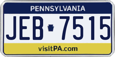 PA license plate JEB7515