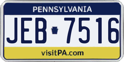 PA license plate JEB7516