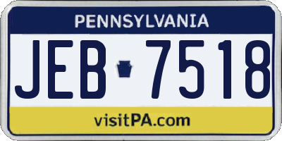 PA license plate JEB7518