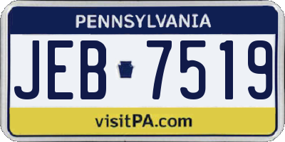 PA license plate JEB7519